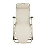 Beige Tuinstoel Ligstoel | Gepoedercoat Metaal | Beste Prijs, Tuin en Terras, Ophalen of Verzenden, Nieuw, Metaal, Inklapbaar