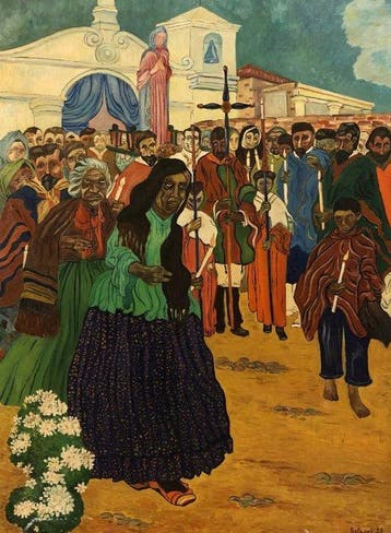 École Argentine (XX) - Procession dans la Ville de, Antiek en Kunst