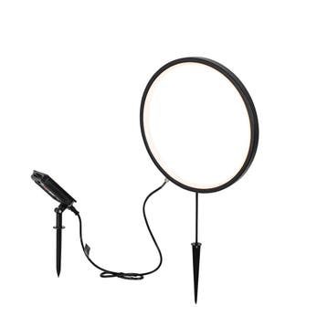 Prikspot zwart 60 cm incl. LED oplaadbaar en solar IP65 -, Verzenden, Nieuw, Staal