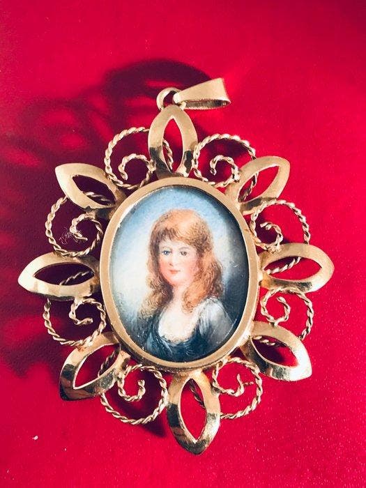 Hanger - 14 karaat Geel goud - Oostenrijk-Hongarije circa, Sieraden, Tassen en Uiterlijk, Antieke sieraden