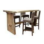 Boomstam / Rita bar tuinset 220x70x110 cm 5-delig naturel, Tuin en Terras, Ophalen of Verzenden, Nieuw, Hardhout