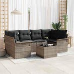 vidaXL Tuin Sofa Set 7 pcs Grijs Poly riet, Verzenden, Nieuw, Rotan