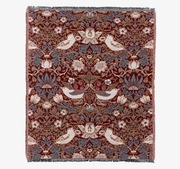 MORRIS E CO. - Plaid Jacquard Strawberry Thief Berry