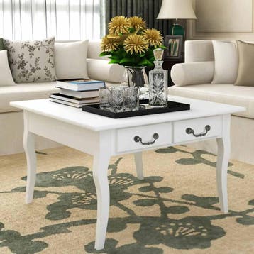 vidaXL Salontafel met 4 lades wit, Huis en Inrichting, Verzenden, Nieuw, Overige houtsoorten, 50 tot 100 cm