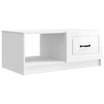 vidaXL Salontafel Hoogglans Wit 90 x 50 x 37 cm Bewerkt hout, Huis en Inrichting, Tafels | Salontafels, Verzenden, Nieuw, 50 tot 100 cm