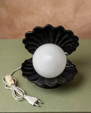 Lampe vintage coquillage avec perle lumineuse – Céramique
