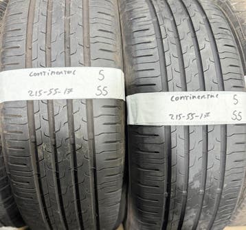 2x215-55-17 Continental Zomer 2x5m €55 PerBand 215 55 17, Ophalen, 17 inch, Band(en), Personenwagen