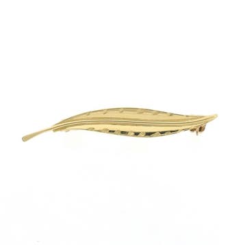 Gouden veer broche, Ophalen of Verzenden, Gebruikt, Goud, Goud