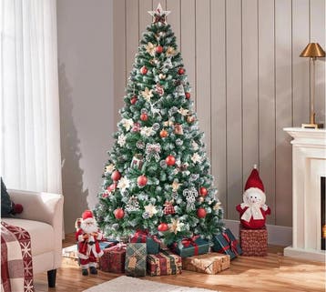 2dekans | Yaheetech Kunstkerstboom Besneeuwd – 183 cm –, Diversen, Kerst, Ophalen of Verzenden, Zo goed als nieuw