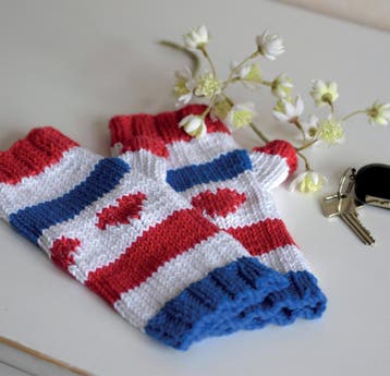 Breipatroon Hollandse Polswarmers - rood/wit/blauw met str, Hobby en Vrije tijd, Ophalen of Verzenden, Nieuw