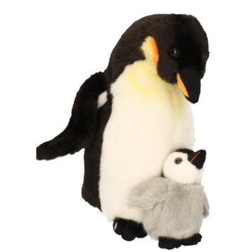 CarlDick pinguïn knuffel - pluche - 32 cm - met jong, Verzenden, Nieuw