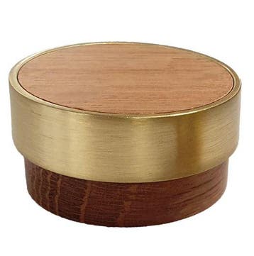 Meubelknop Lillehammer Ø49mm eiken/messing, Verzenden, Nieuw