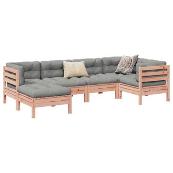 vidaXL 6-delige Loungeset met kussens massief douglas, Verzenden, Nieuw, Loungeset
