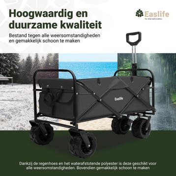 EasLife opvouwbare bolderkar - Bolderwagen met regen hoes -, Ophalen of Verzenden, Nieuw