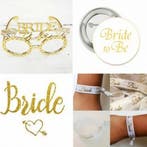 Vrijgezellenfeest set Bride wit met goud, Kleding | Dames, Verzenden, Wit, Sweet-One, Nieuw