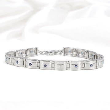 Zonder minimumprijs - Armband Verguld Saffier - Diamant -, Nieuw