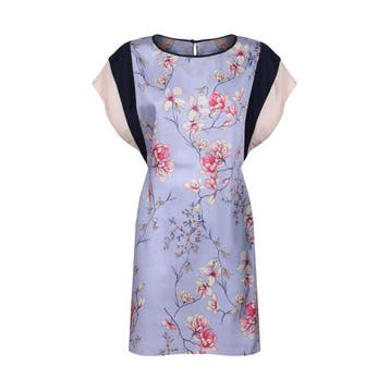 Nenette • korte lila jurk met bloemen • 36 (IT42), Verzenden, Paars, Maat 36 (S), Nenette