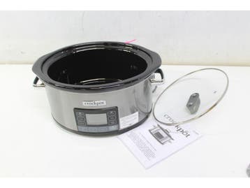 CrockPot CR066 - Slow Cooker - Time Select 5,7L - Zilver, Verzenden, Zo goed als nieuw