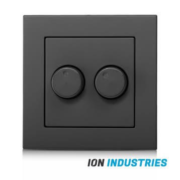 DUO DIMMER AFDEKPLAAT | MAT ANTRACIET | ION INDUSTRIES, Nieuw