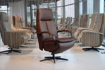 Gealux relaxfauteuil Twinz 6021 Leer Brown 3 motoren + accu, Ophalen of Verzenden, Nieuw, Leer, Design, modern