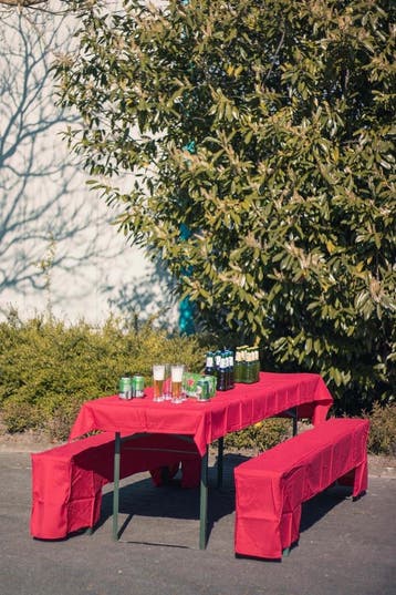 Beer Tableset Vlamvertragend rood 3304 1st 100x260cm/ 2st, Verzenden, Nieuw