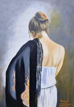 Joseph Borrezee (1930) - Elegante vrouwelijke figuur, Antiek en Kunst, Kunst | Schilderijen | Klassiek