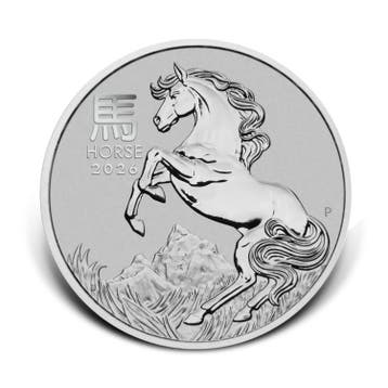 1 troy ounce platina Lunar III Year of the Horse 2026, Verzenden
