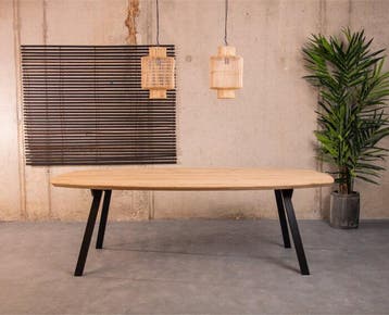 Eiken Eettafel Deens Ovaal met schoorpoten - 200x100 cm |, Ophalen of Verzenden, Nieuw