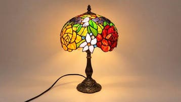 Lamp - opaalachtig glas, lood, composietmateriaal met, Nieuw