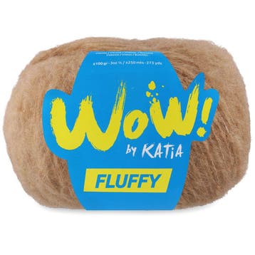 Katia WOW Fluffy - 84 Camel - Mohair-Look Acryl/Wol Garen, Ophalen of Verzenden, Nieuw