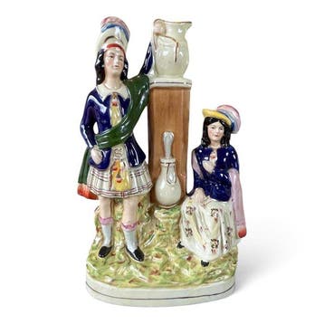 Staffordshire - Beeldje - Highland Couple by a Well -, Antiek en Kunst