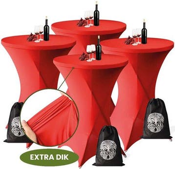 Statafelrok Rood x 4 – 80-85 x 110 cm inclusief Opbergtas –, Verzenden, Nieuw