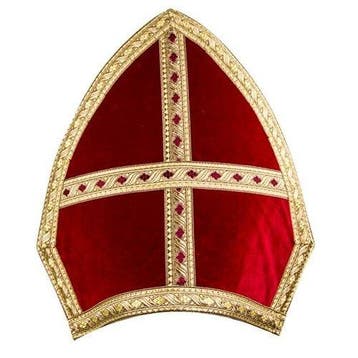 Sinterklaas kokermijter katoenfluweel, Verzenden, Nieuw, Feestartikel