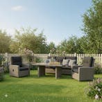 San Marino stoel-bank dining loungeset verstelbaar 6-delig, Ophalen of Verzenden, Nieuw, Wicker