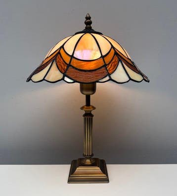 Tafellamp - Glas, Messing