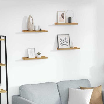vidaXL Wandplank met plank 4 pcs Beige 40 x 9 x 3 cm Bewerkt, Verzenden, Nieuw