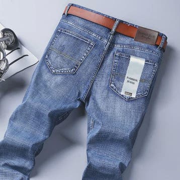 Herens Jeans Rechte Pasvorm Stretch - Zakelijk & Casual Blau, Verzenden, Nieuw