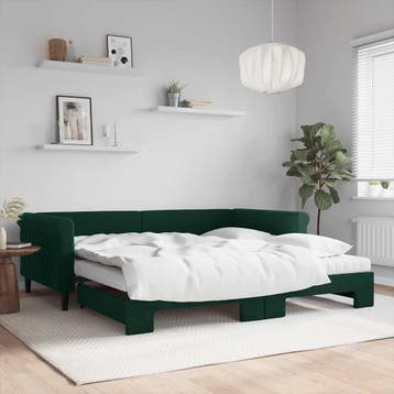 vidaXL Slaapbank onderschuifbed matrassen 100x200cm, 100 cm, Eenpersoons, Verzenden, Nieuw