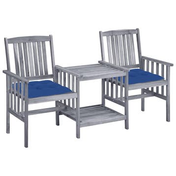 vidaXL Tuinstoelen met tafeltje en kussens massief, Verzenden, Nieuw, Hardhout, Tuinset