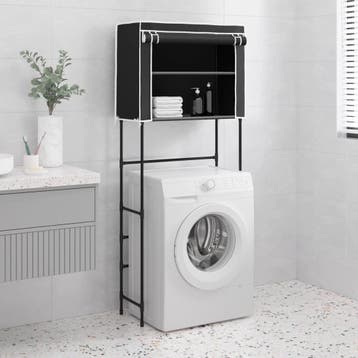 vidaXL Opbergrek voor boven wasmachine 2-laags 71x29,5x170,5, Verzenden, Nieuw, Zwart