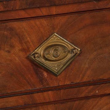 Strak Hollands Kabinet Lodewijk 16e mahonie met bloemmahonie, Ophalen of Verzenden