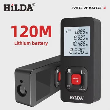HILDA Laser Afstandsmeter - 50M, 100M, 120M - Precisie Bouwm, Verzenden, Nieuw