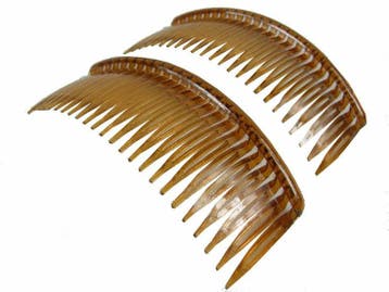 Opsteekkammen 12cm - Grove Tanden - Bruin - 2 Stuks, Nieuw