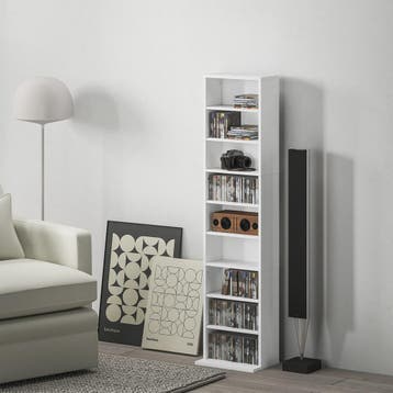 HOMCOM Multimediakast - 260 CD/DVD Opslag - 9 Vakken & 6 Pla, Verzenden, Nieuw