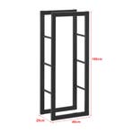 [en.casa] Brandhout rek houtopslag Täby zwart 40x25x100 cm, Tuin en Terras, Haardhout, Verzenden