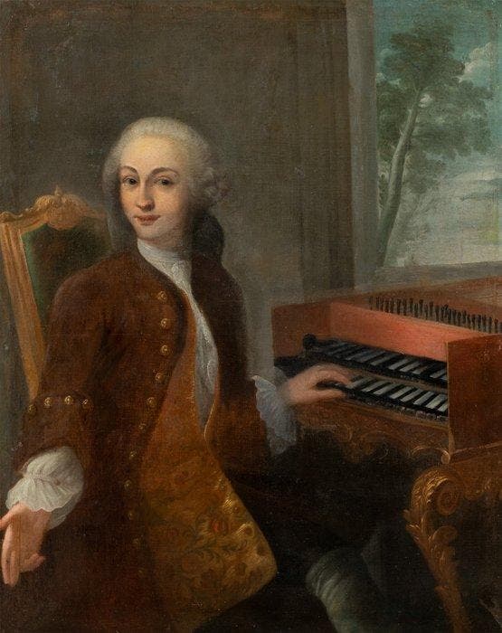 French school (XVIII) - Portrait of a Gentleman at the, Antiek en Kunst, Kunst | Schilderijen | Klassiek