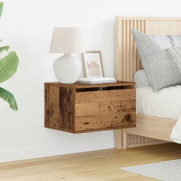 vidaXL Wandkastje 2 st Oudhout 50 x 36 x 30 cm Bewerkt hout, Huis en Inrichting, Slaapkamer | Nachtkastjes, Minder dan 45 cm, Verzenden