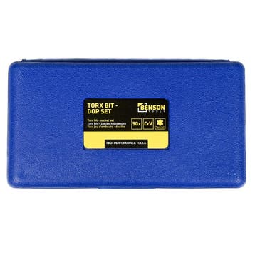Benson 30-delige Torx-, bit- en doppenset - chroom vanadi..., Ophalen of Verzenden, Nieuw