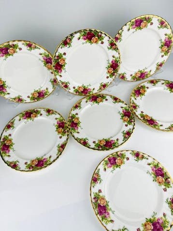 Royal Albert - Bord (7) - Been - Old Country Roses / 1962, Antiek en Kunst