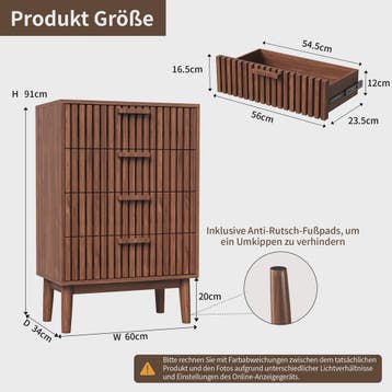 Anajqaqia Commode met 4 Lades - Stijlvolle Houten Opbergkast, Huis en Inrichting, Verzenden, Nieuw